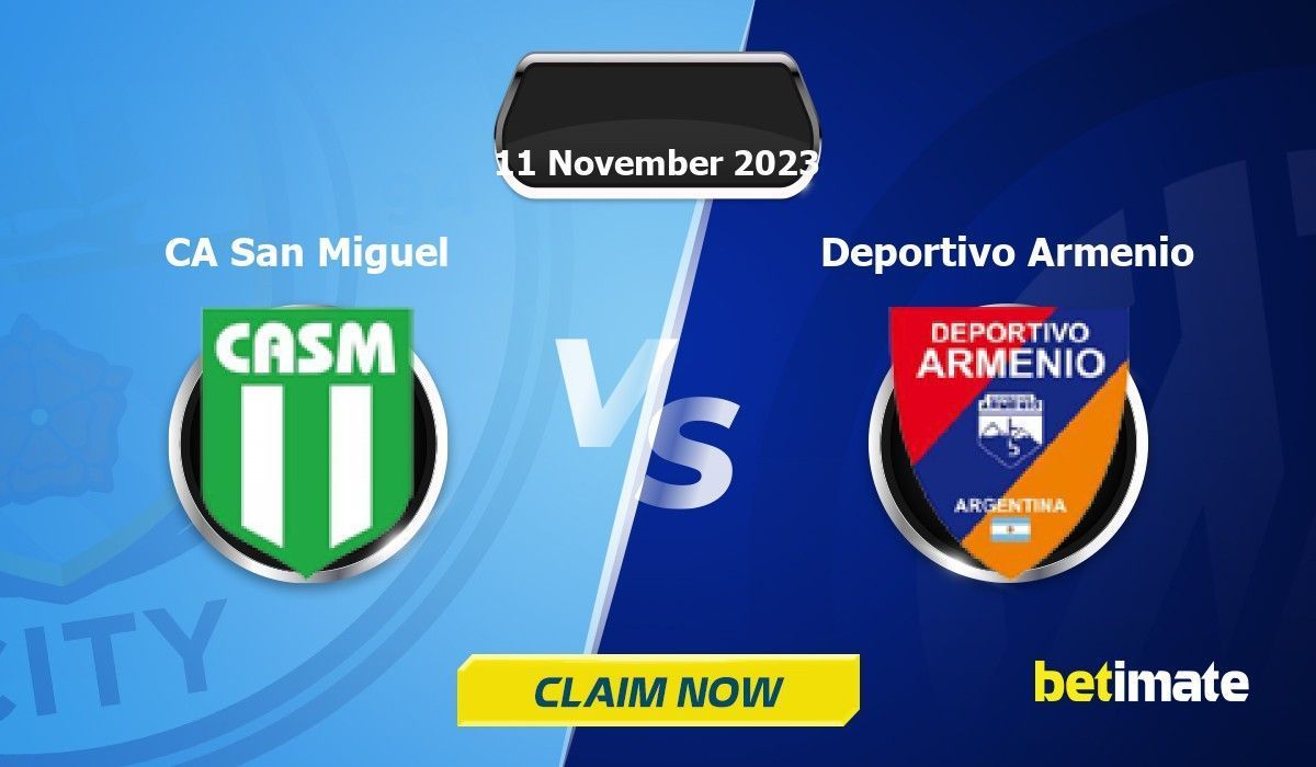 CA San Miguel vs Deportivo Armenio Prediction, Odds & Betting Tips  11/11/2023