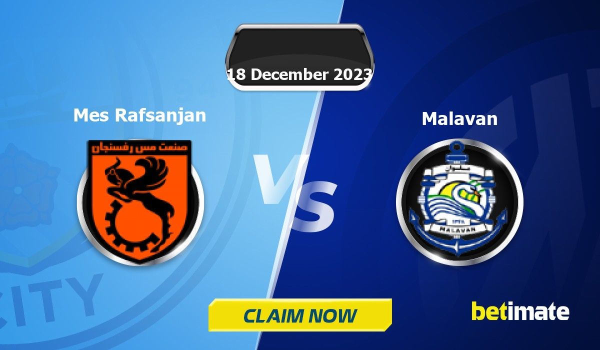 Palpite Mes Rafsanjan x Malavan: 18/12/2023 - Campeonato Iraniano