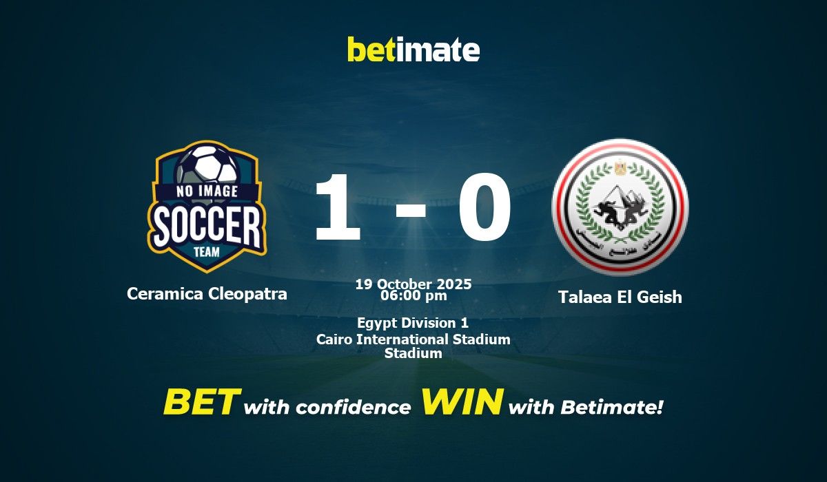 Ceramica Cleopatra vs. Talaea El Geish – Vorhersage, Quoten & Wett ...