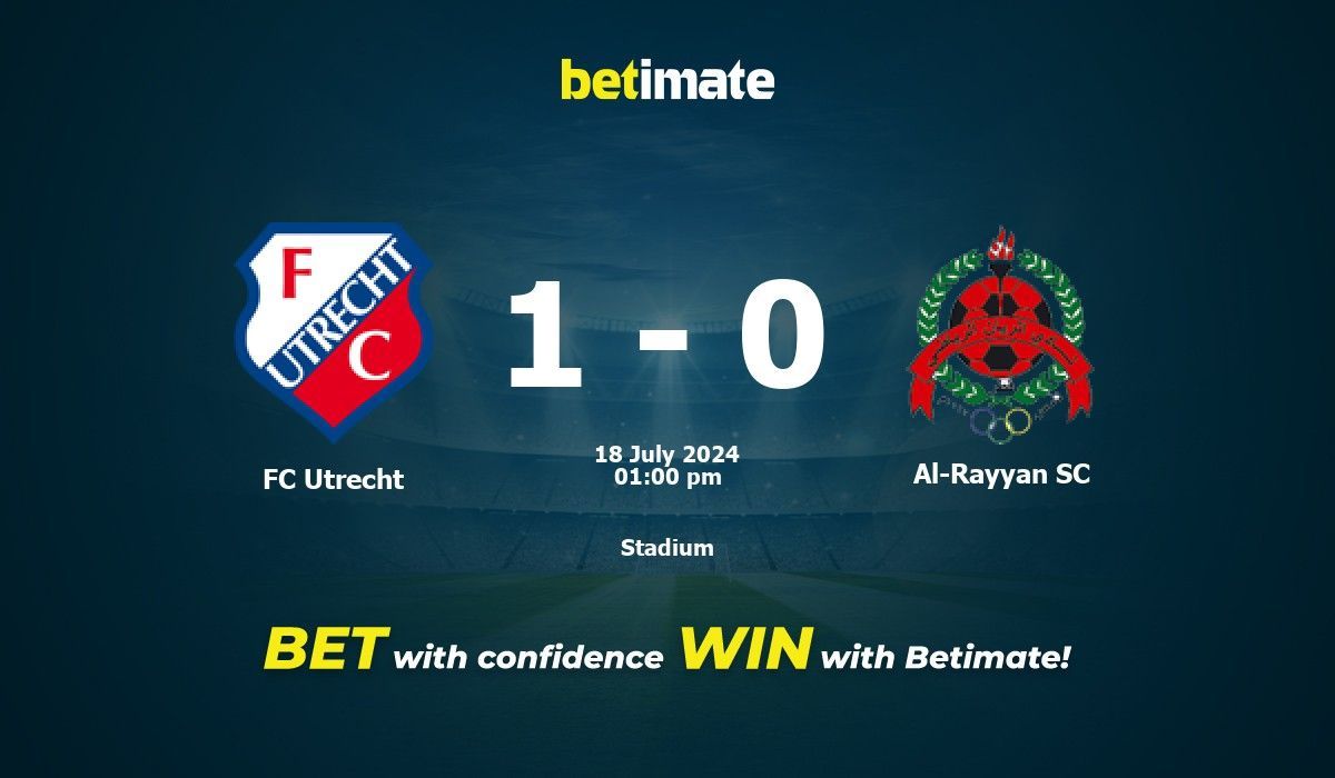 FC Utrecht vs. AlRayyan SC Prognose, Quoten und Wetttipps 18.07.2024