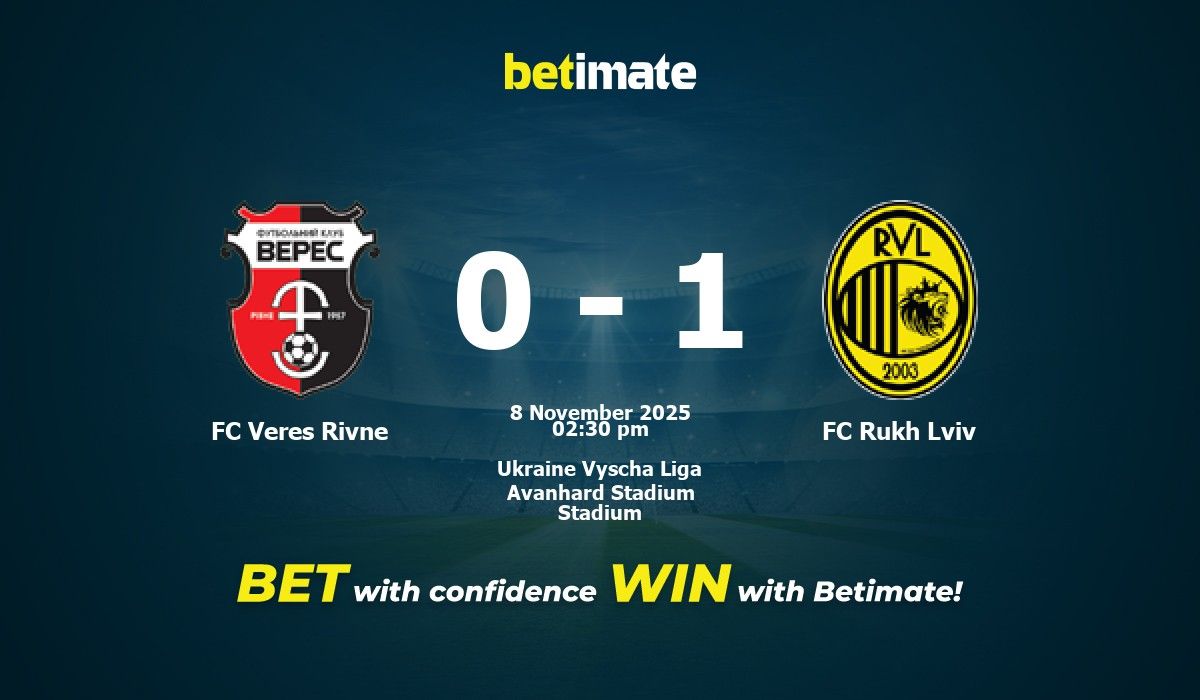 FC Veres Rivne vs. FC Rukh Lviv Vorhersage, Quoten und Wetttipps 11.08.2025