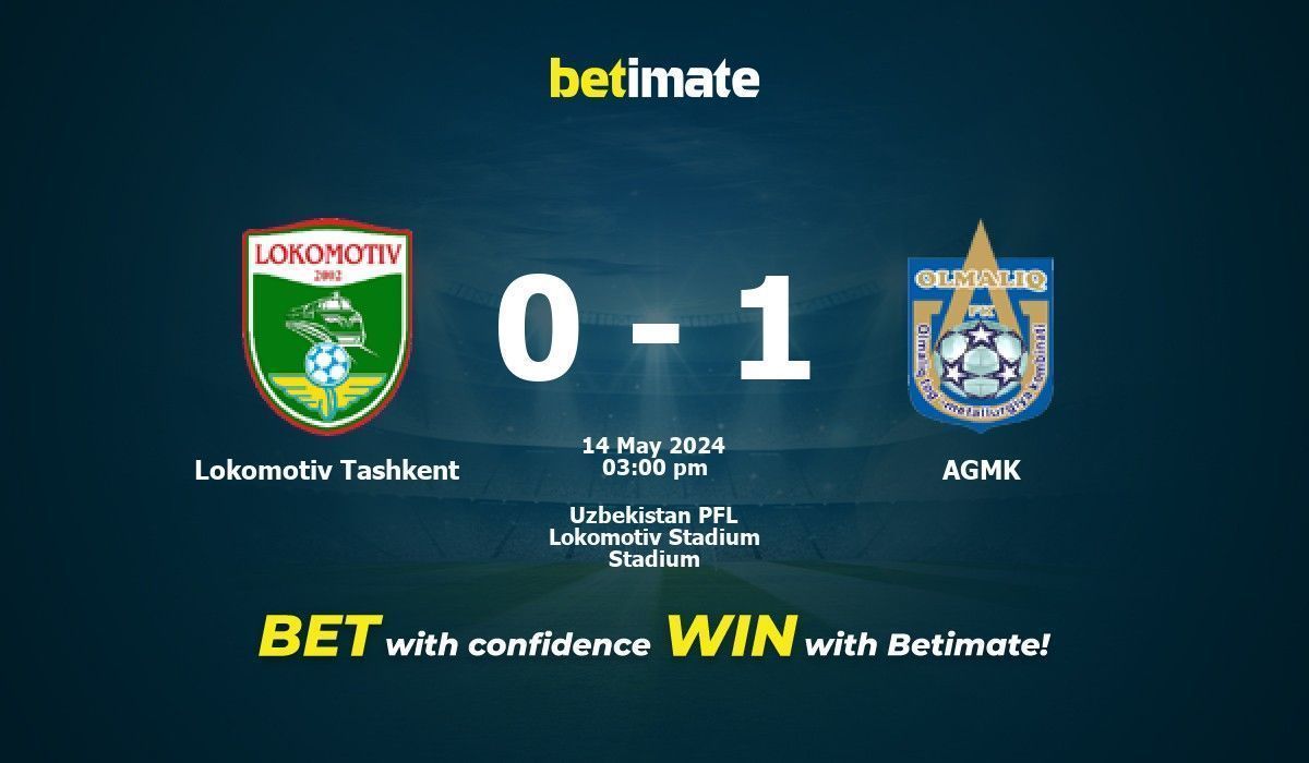 Lokomotiv Taschkent gegen AGMK Vorhersage, Quoten und Wetttipps 14.05.2024