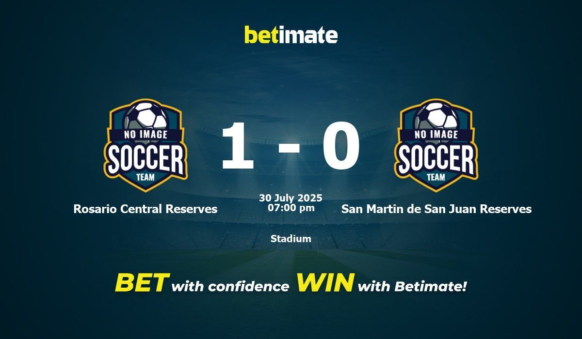 Rosario Central Reserves vs. San Martin de San Juan Reserves ...
