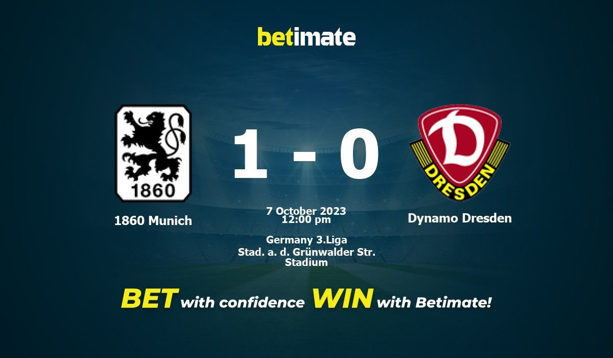 TSV 1860 München vs SG Dynamo Dresden live score, H2H and lineups