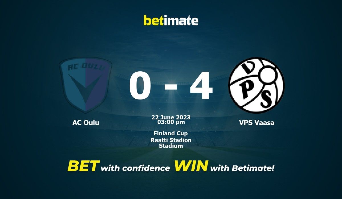 AC Oulu vs VPS Vaasa Prediction, Odds & Betting Tips 06/22/2023