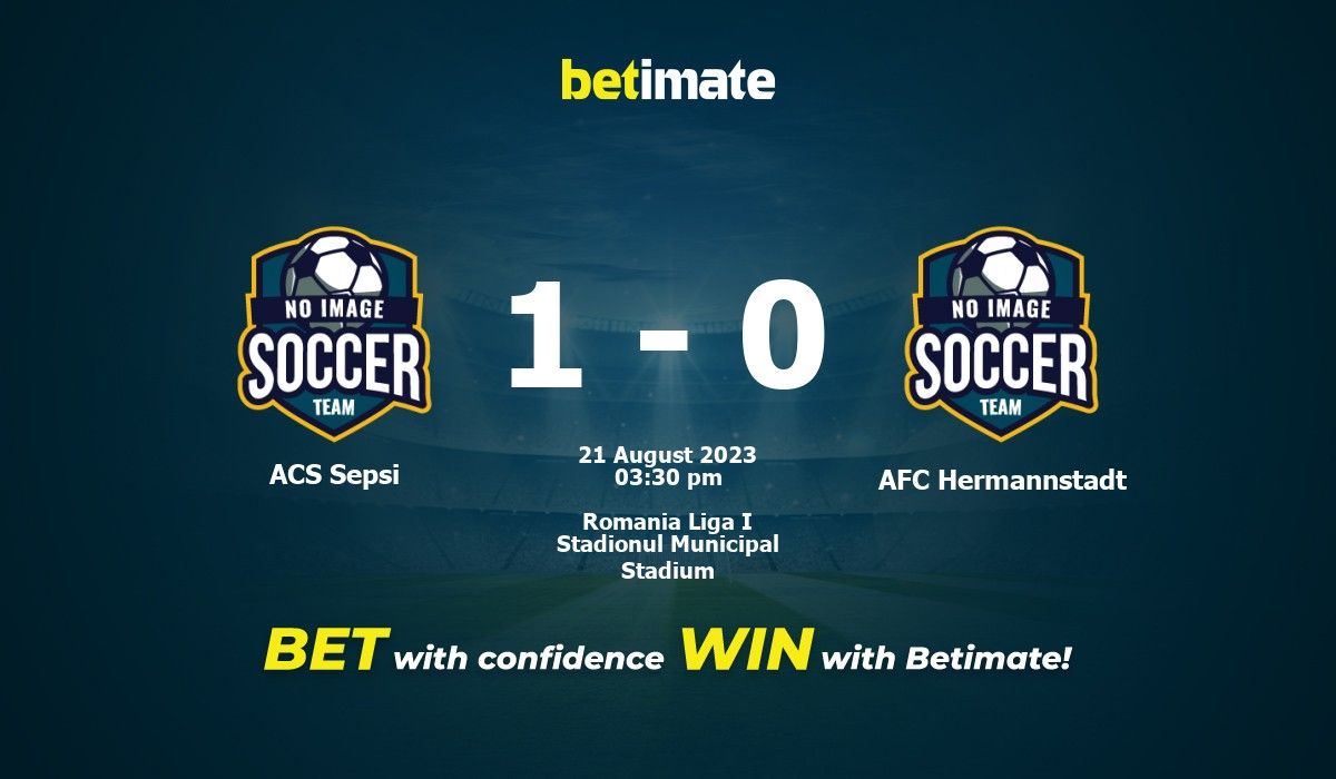 Hermannstadt vs Sepsi OSK - live score, predicted lineups and H2H stats.
