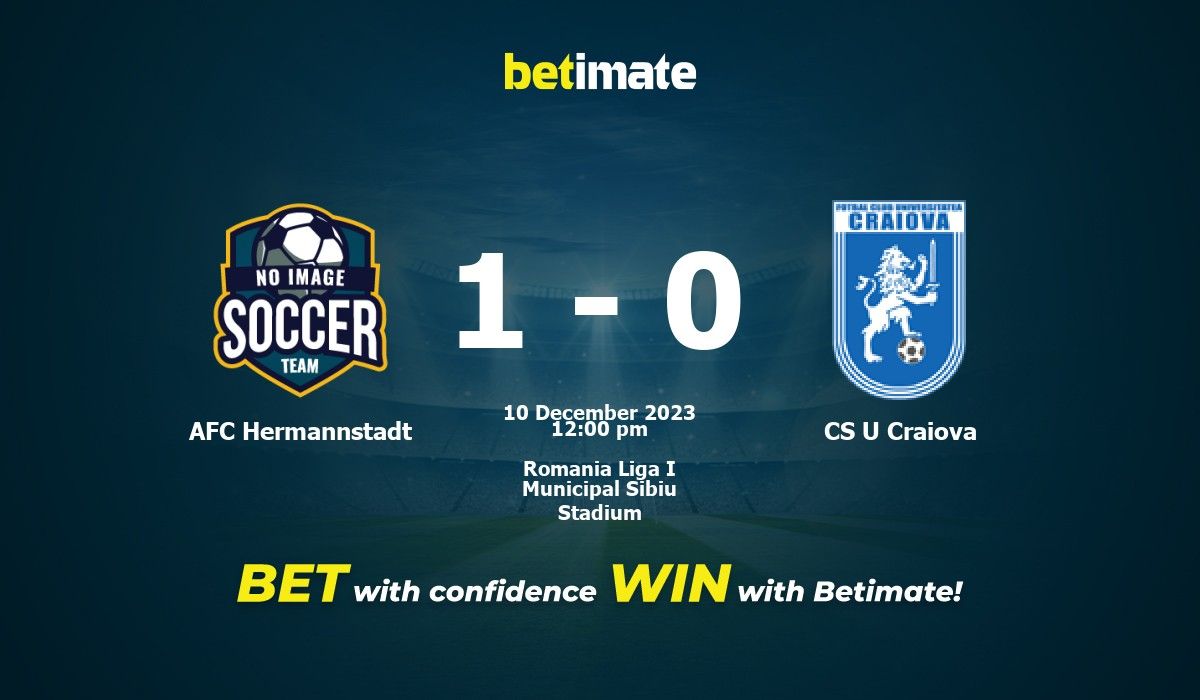 AFC Hermannstadt vs CS U Craiova Prediction, Odds & Betting Tips 12/10/2023