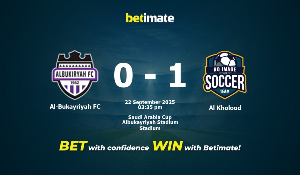 Al-Bukayriyah FC vs Al Kholood Prediction, Odds & Betting Tips 09/22/2025