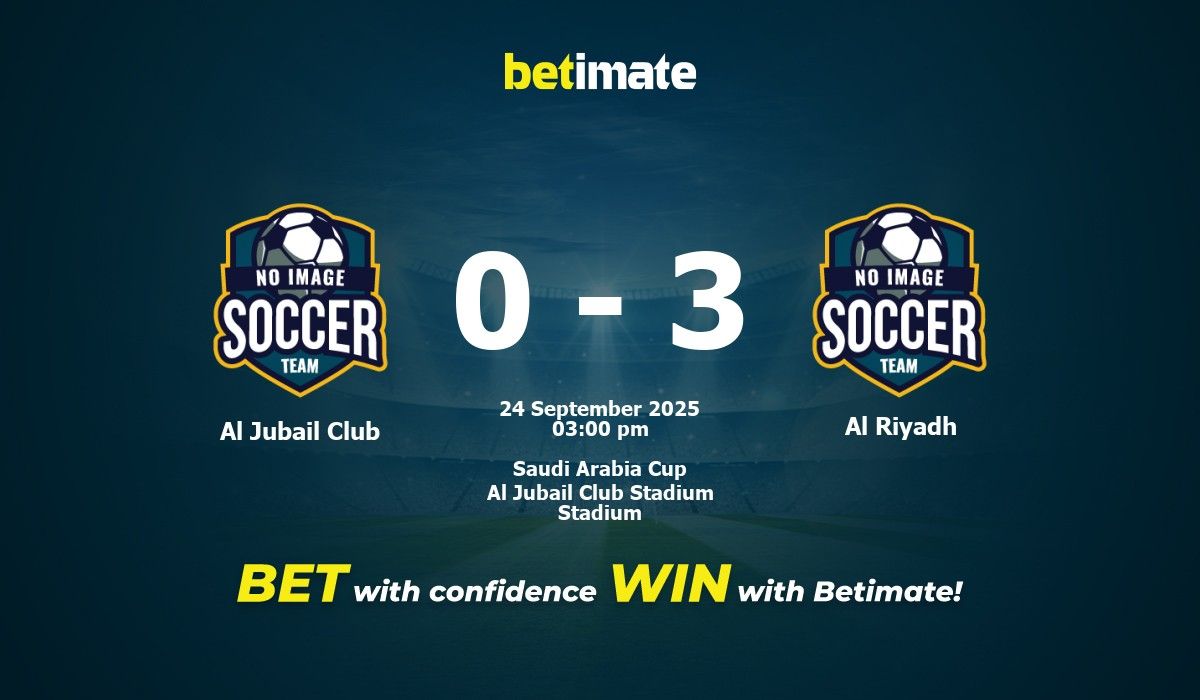 Al Jubail Club vs Al Riyadh Prediction, Odds & Betting Tips 09/24/2025