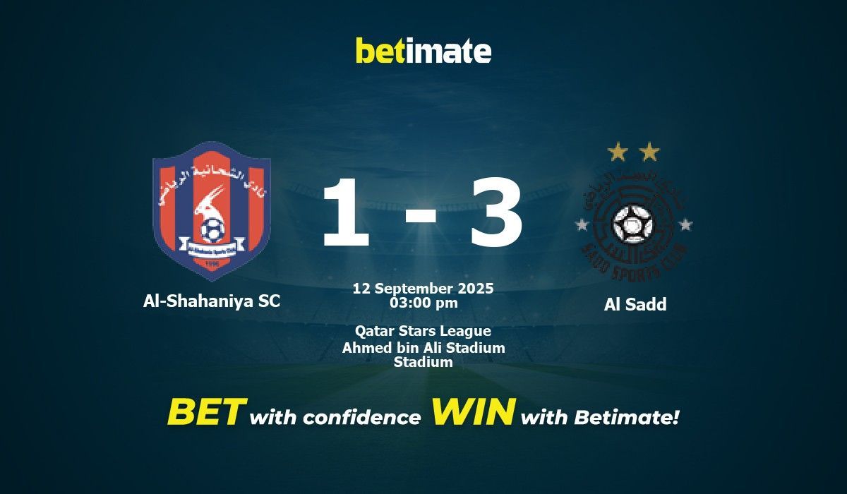 Al-Shahaniya SC vs Al Sadd Prediction, Odds & Betting Tips 09/12/2025