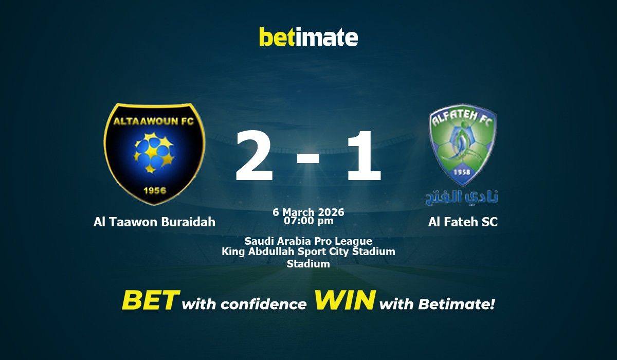 Al Taawon Buraidah vs Al Fateh SC Prediction, Odds & Betting Tips 03/06 ...