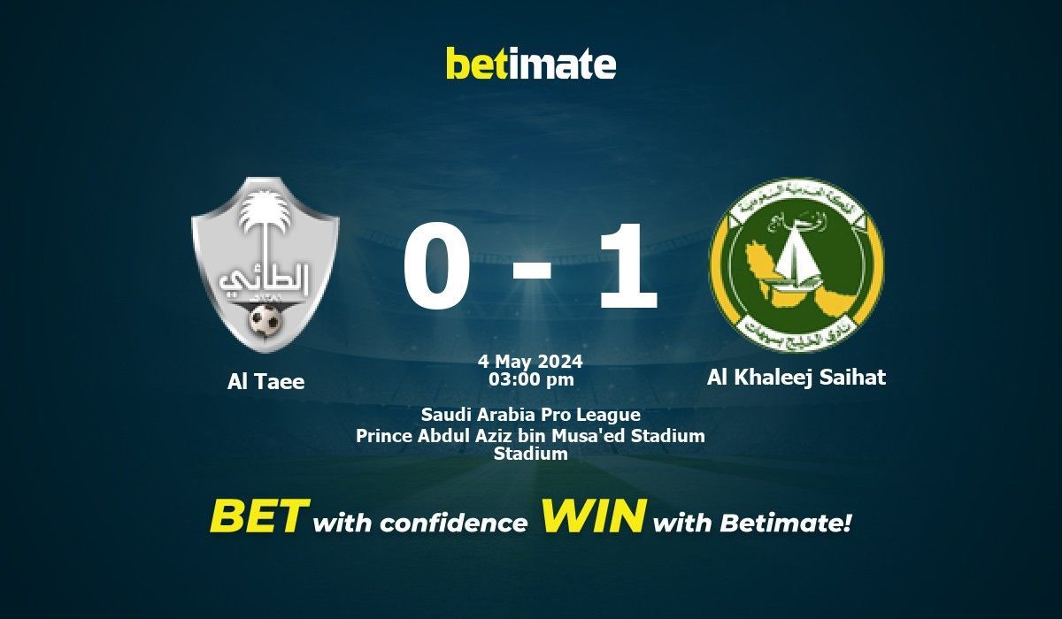 Al Taee vs Al Khaleej Saihat Prediction, Odds & Betting Tips 05/04/2024