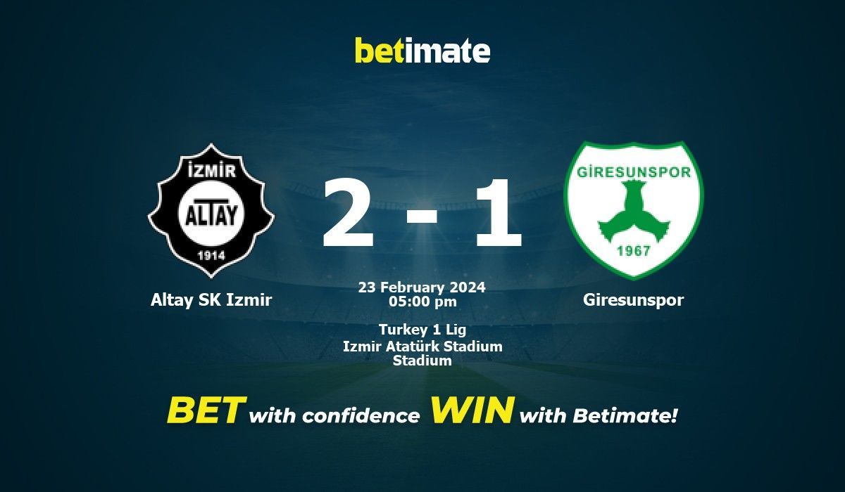 Altay SK Izmir vs Giresunspor Prediction Odds Betting Tips 02