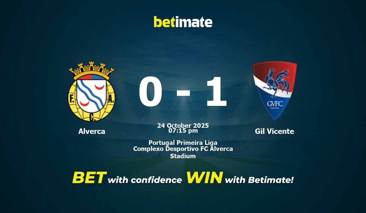 Alverca vs Gil Vicente Prediction, Odds & Betting Tips 10/24/2025