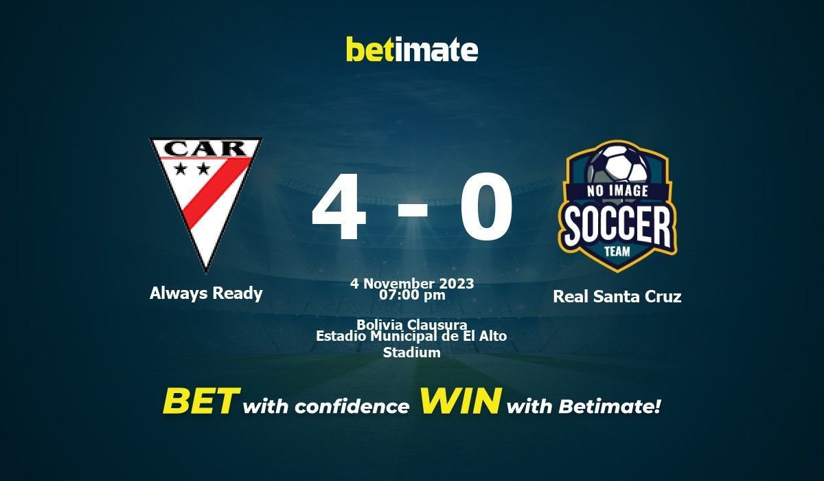 Always Ready vs Real Santa Cruz Prediction Odds Betting Tips 11