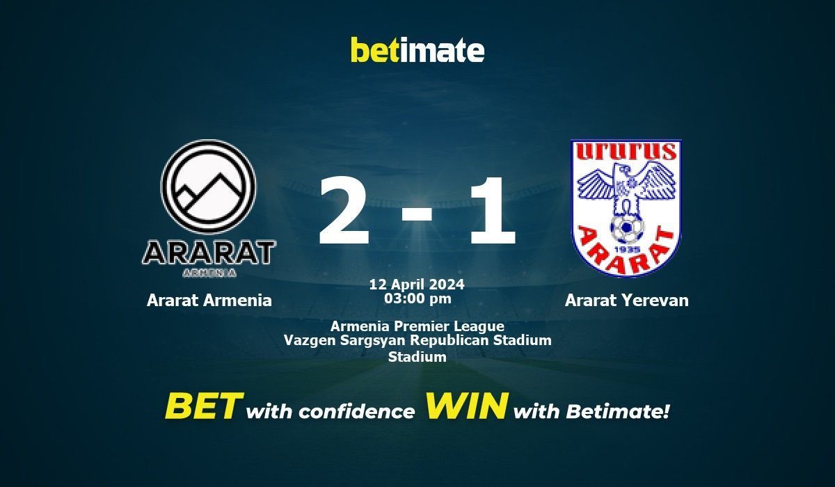 Ararat Armenia vs Ararat Yerevan Prediction, Odds & Betting Tips 04/12/2024