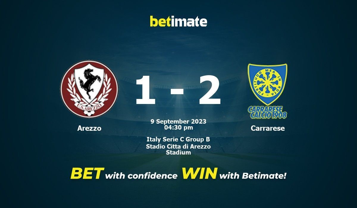 Arezzo vs Carrarese Prediction Odds Betting Tips 09 09 2023