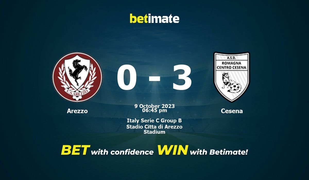 Arezzo vs Cesena Prediction Odds Betting Tips 10 09 2023