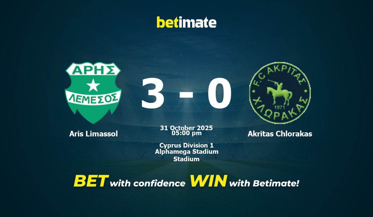 Aris Limassol vs Akritas Chlorakas Prediction, Odds & Betting Tips 10 ...