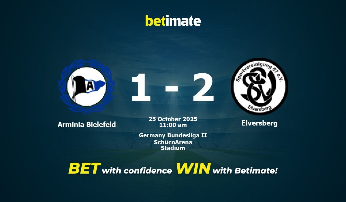 Arminia Bielefeld vs Elversberg Prediction, Odds & Betting Tips 10/25/2025