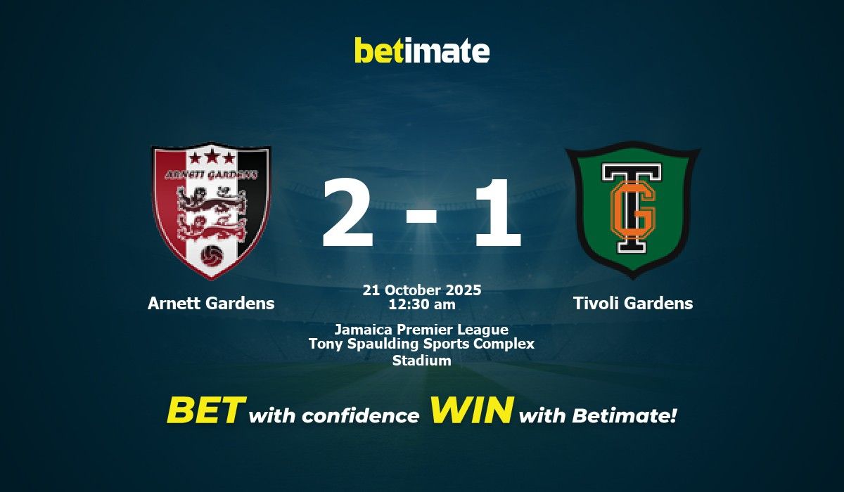 Arnett Gardens vs Tivoli Gardens Prediction, Odds & Betting Tips 10/21/2025