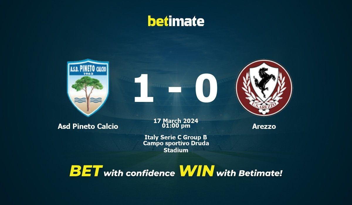 Asd Pineto Calcio vs Arezzo Prediction Odds Betting Tips 03 17 2024