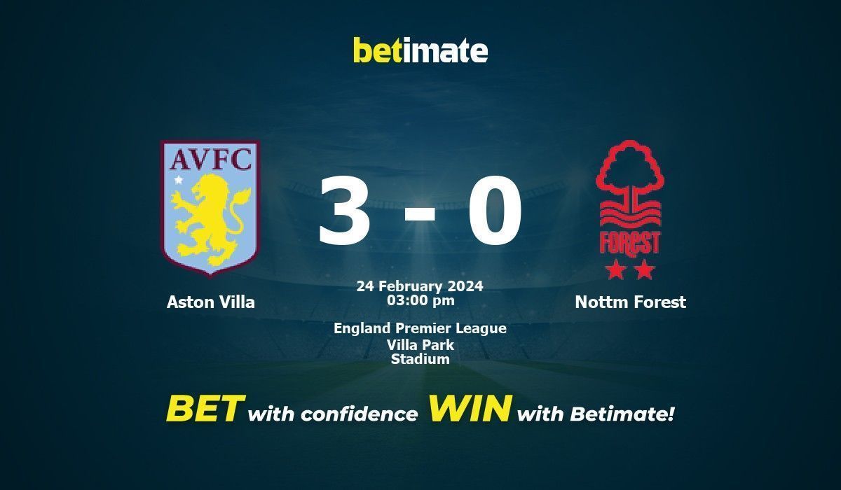 Aston Villa vs Nottm Forest Prediction, Odds & Betting Tips 02/24/2024