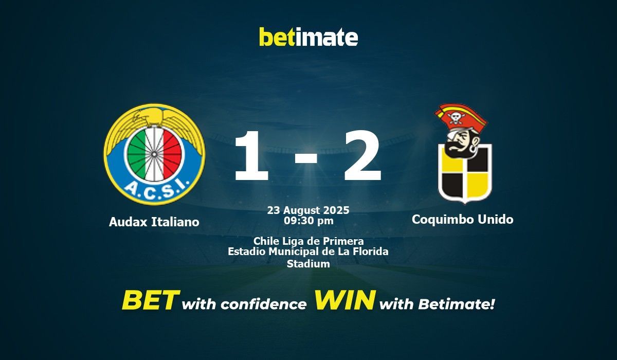 Audax Italiano vs Coquimbo Unido Prediction, Odds & Betting Tips 08/23/2025