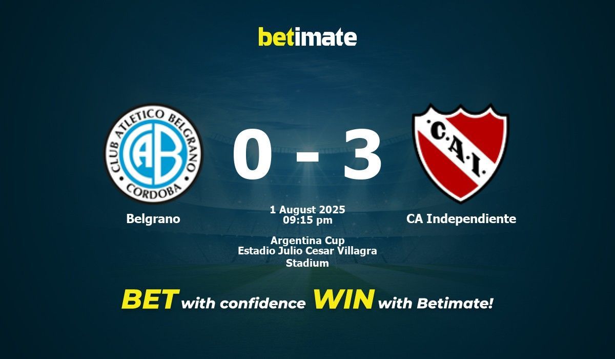 Belgrano vs CA Independiente Prediction, Odds & Betting Tips 08/01/2025