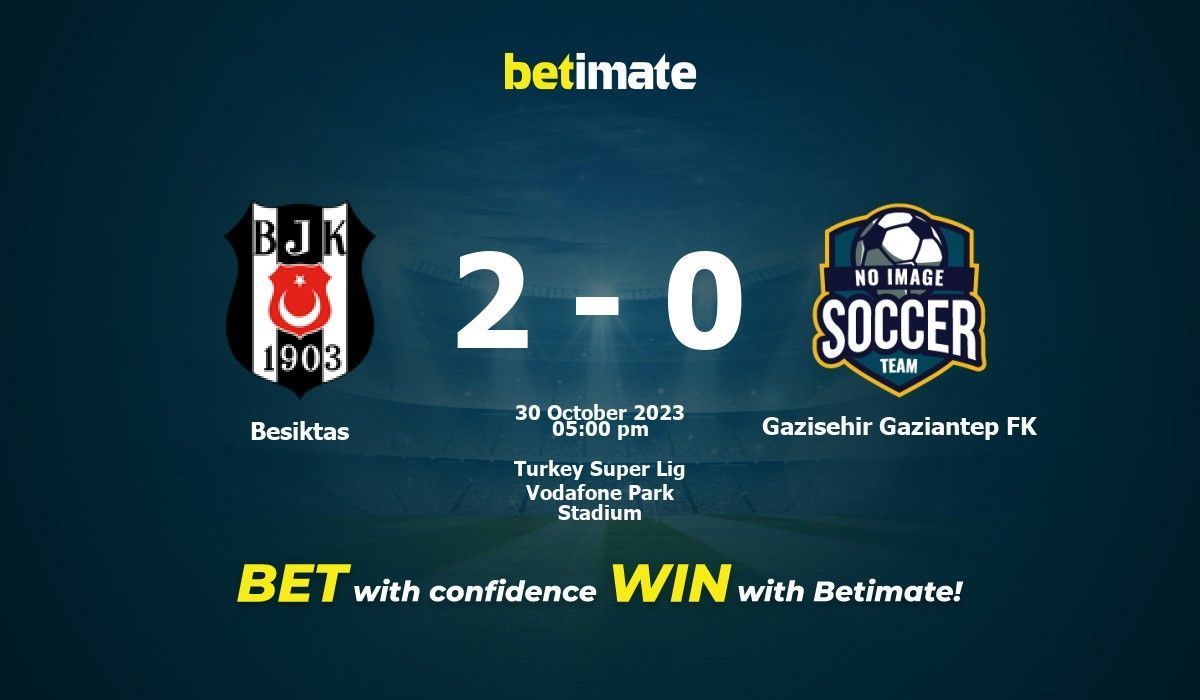 Besiktas vs Gaziantep» Predictions, Odds, Live Score & Stats