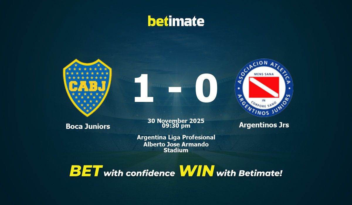 Boca Juniors vs Argentinos Jrs Prediction, Odds & Betting Tips 11/30/2025