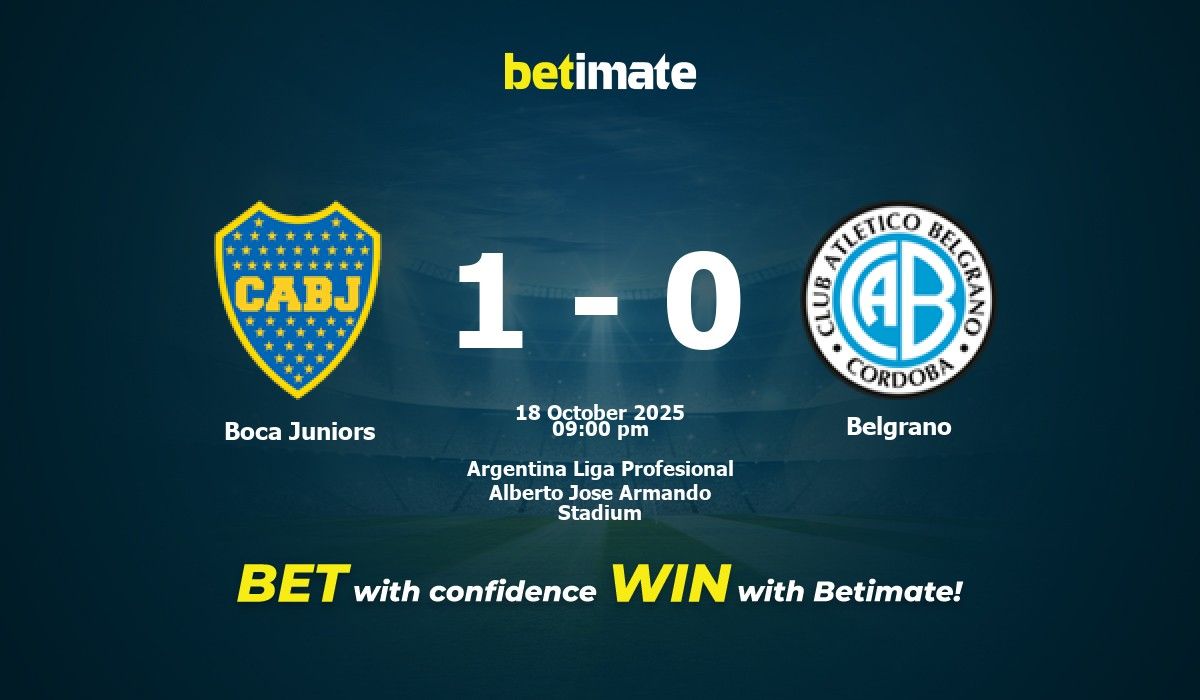 Boca Juniors vs Belgrano Prediction, Odds & Betting Tips 10/18/2025