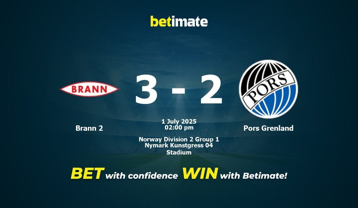 Brann 2 vs Pors Grenland Prediction, Odds & Betting Tips 07/01/2025