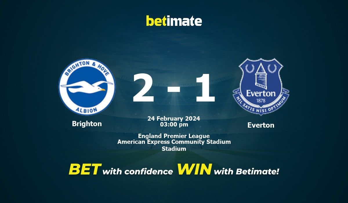 Brighton hove 2025 vs everton h2h