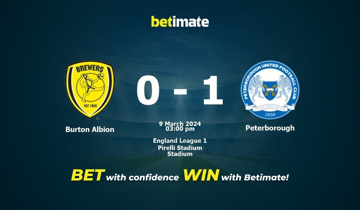 Burton Albion vs Peterborough Prediction Odds Betting Tips 03