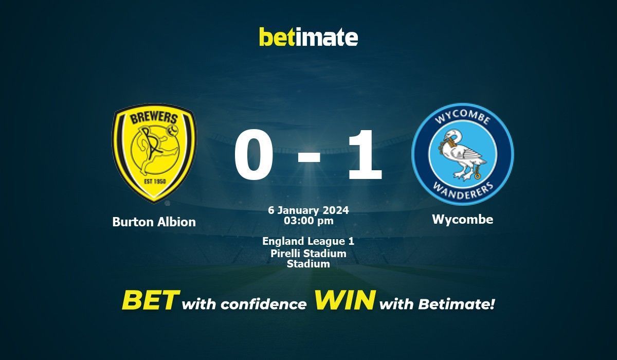 Burton Albion vs Wycombe Prediction Odds Betting Tips 01 06 2024