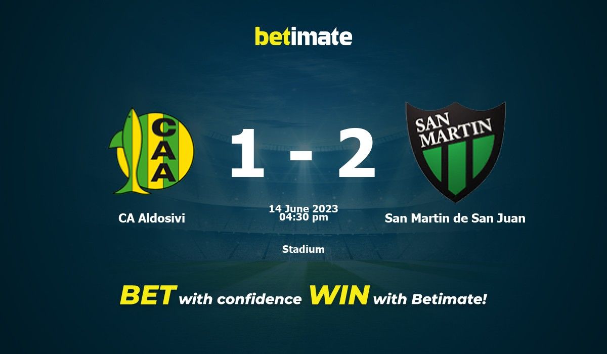 CA Aldosivi vs San Martin S.J. predictions and stats - 14 Jun 2023