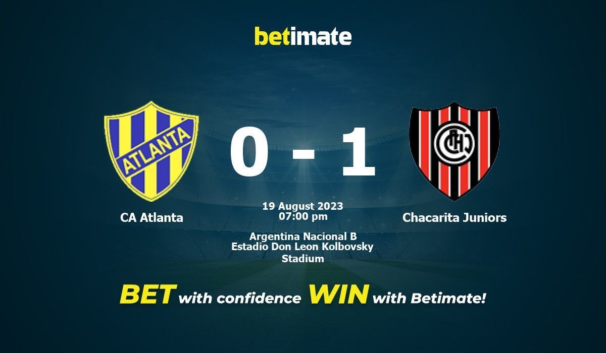 CA Atlanta vs Chacarita Juniors Prediction Odds Betting Tips 08