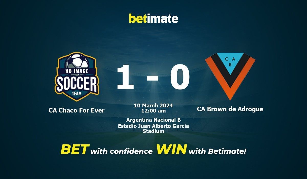 CA Chaco For Ever vs CA Brown de Adrogue Prediction Odds