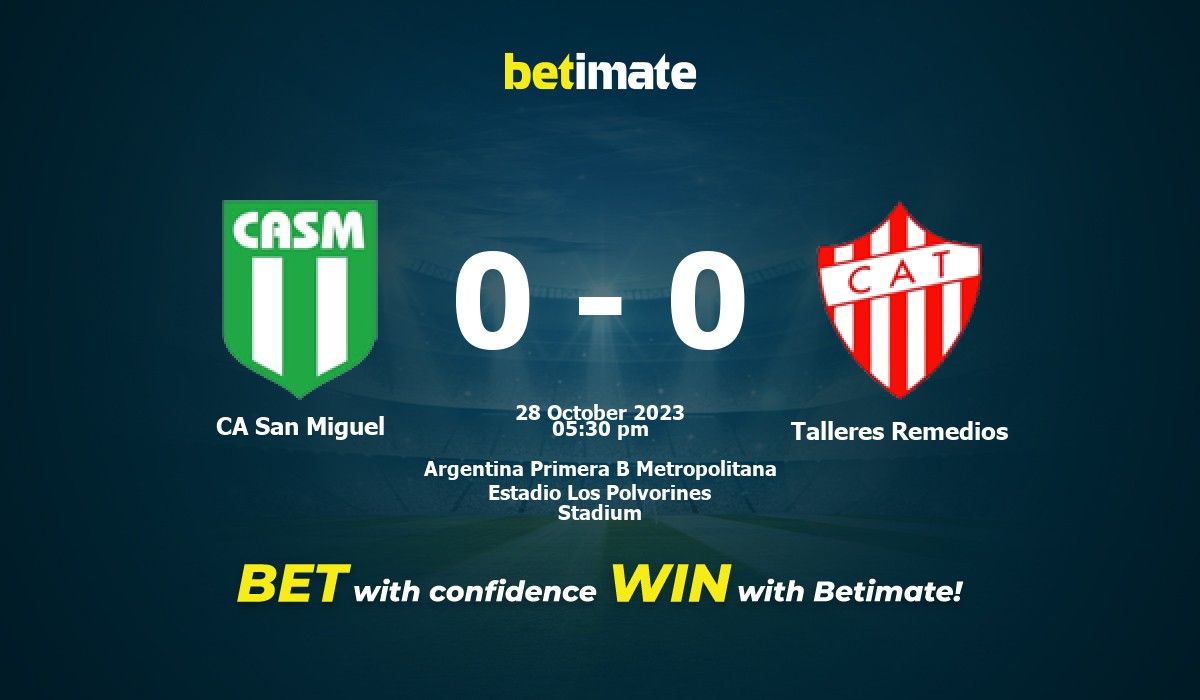 CA San Miguel vs Talleres Remedios Prediction, Odds & Betting Tips  10/28/2023