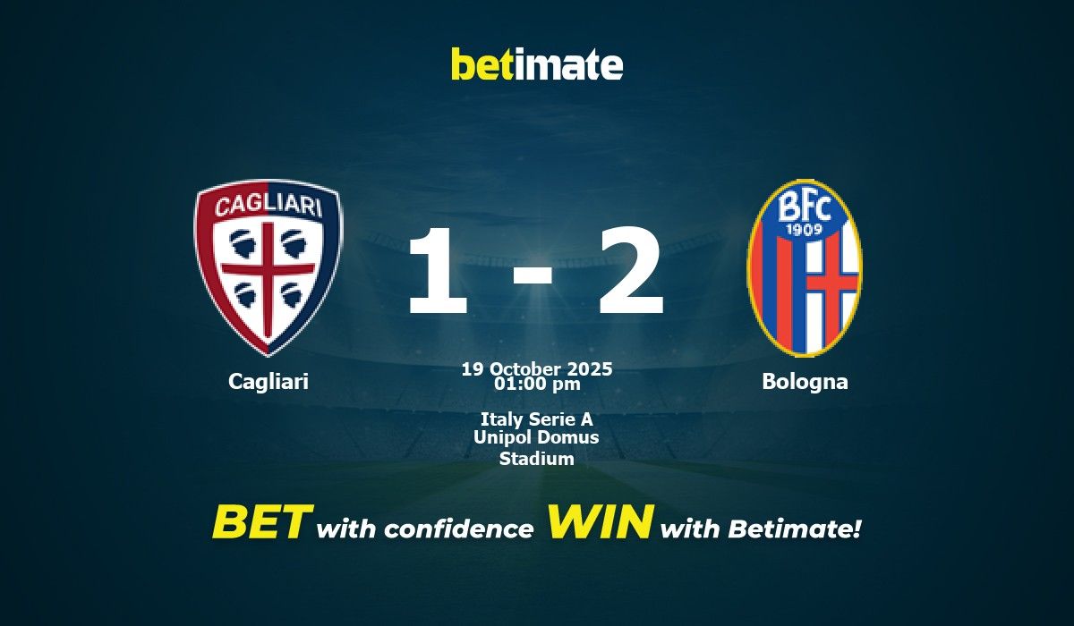 Cagliari vs Bologna Prediction, Odds & Betting Tips 10/19/2025
