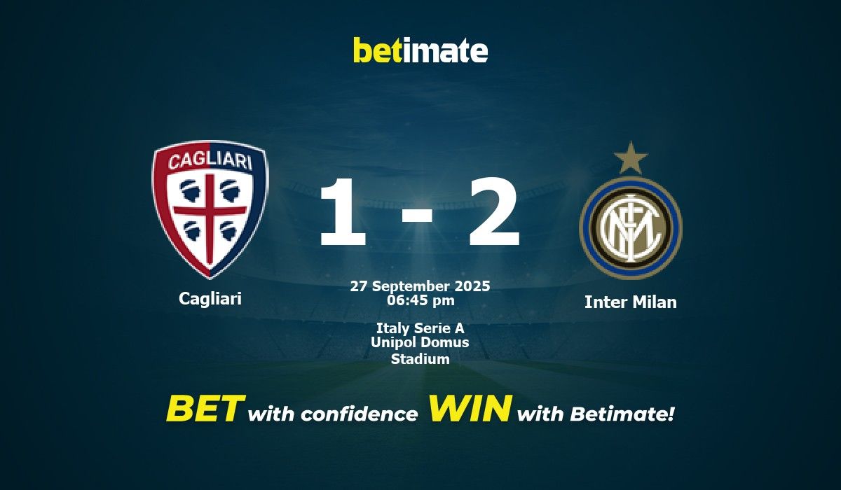 Cagliari vs Inter Milan Prediction, Odds \u0026 Betting Tips 09/27/2025, image size:1200x700
