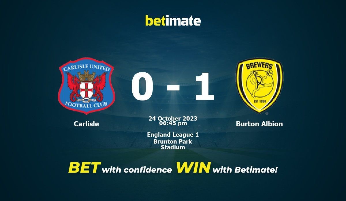 Carlisle vs Burton Albion Prediction Odds Betting Tips 10 24 2023