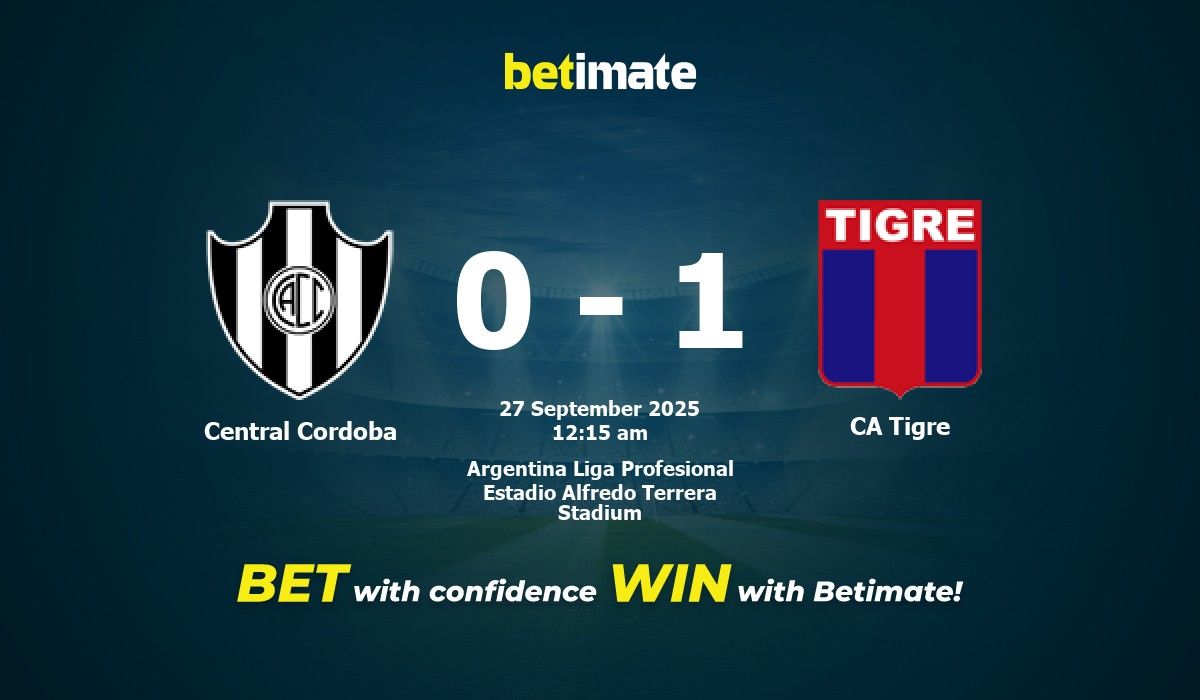 Central Cordoba vs CA Tigre Prediction, Odds & Betting Tips 09/27/2025
