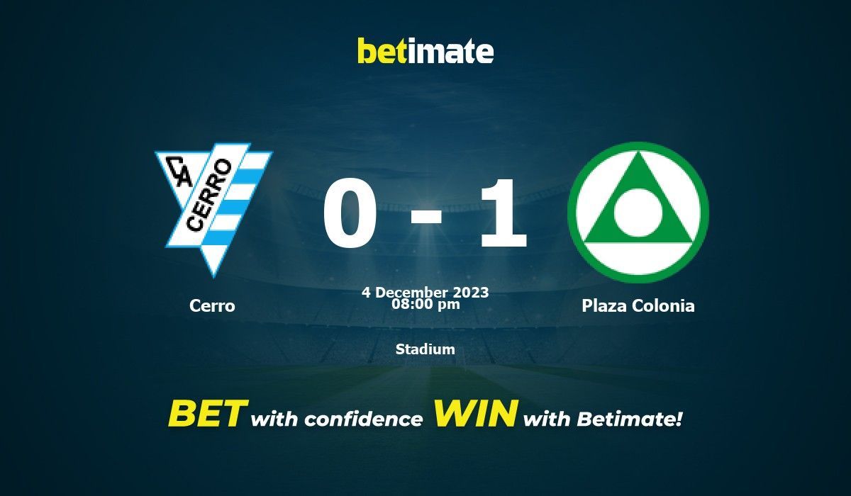 Plaza Colonia vs Cerro - live score, predicted lineups and H2H stats.