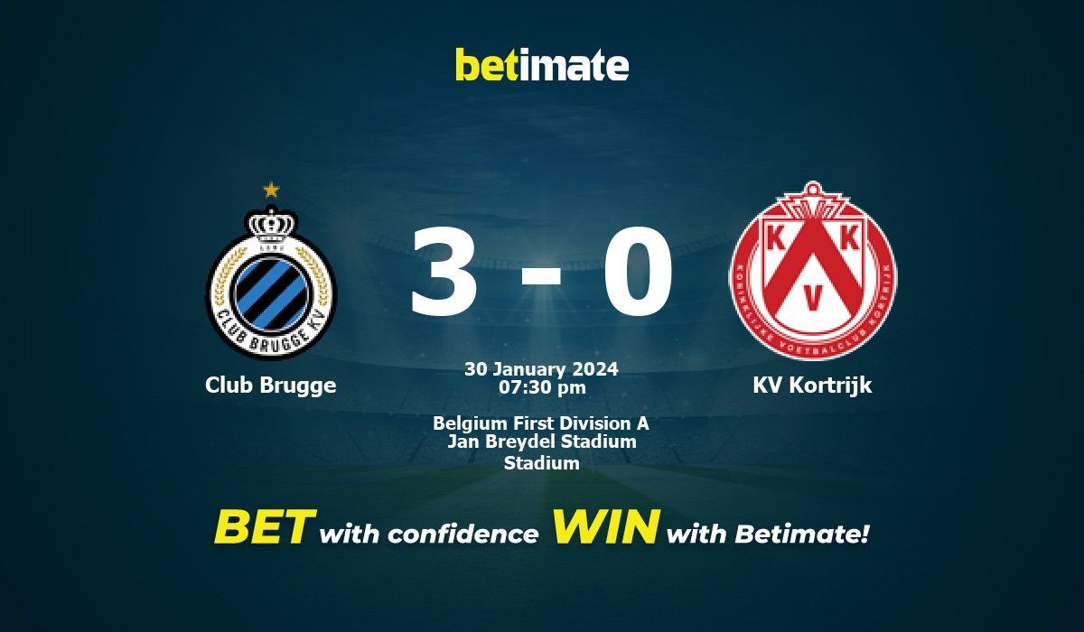 Kortrijk vs 2025 club brugge h2h