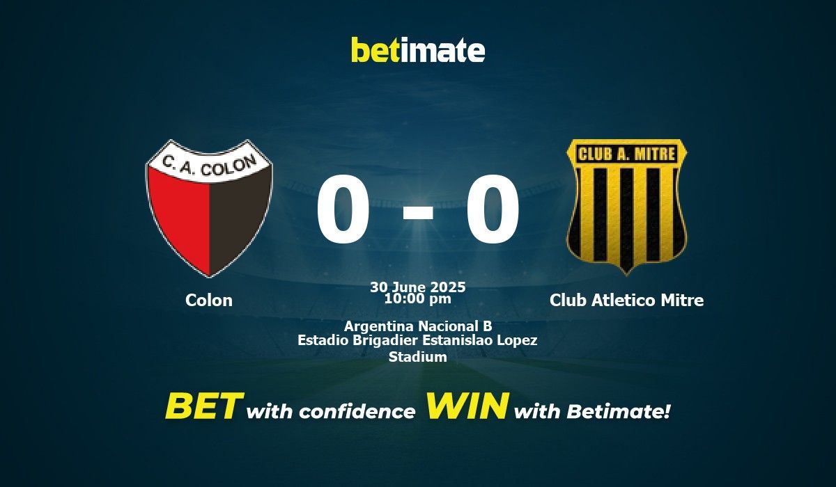 Colon vs Club Atletico Mitre Prediction, Odds & Betting Tips 06/30/2025