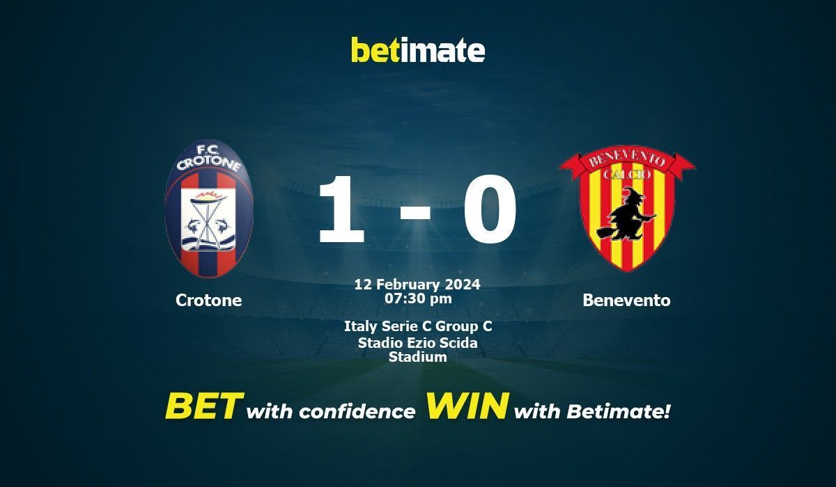 Crotone vs Benevento Prediction Odds Betting Tips 02 12 2024