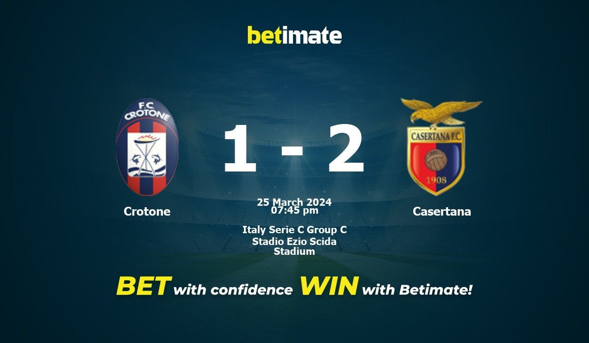 Crotone vs Casertana Prediction Odds Betting Tips 03 25 2024