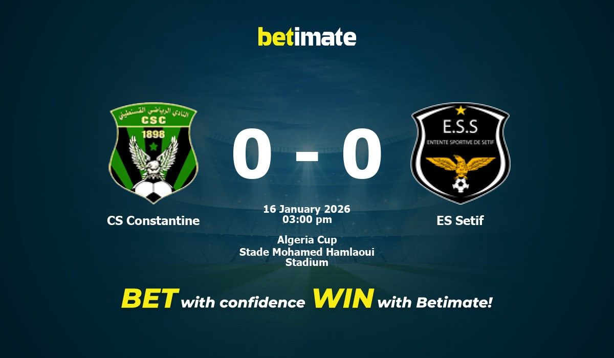 CS Constantine vs ES Setif Prediction, Odds & Betting Tips 01/16/2026